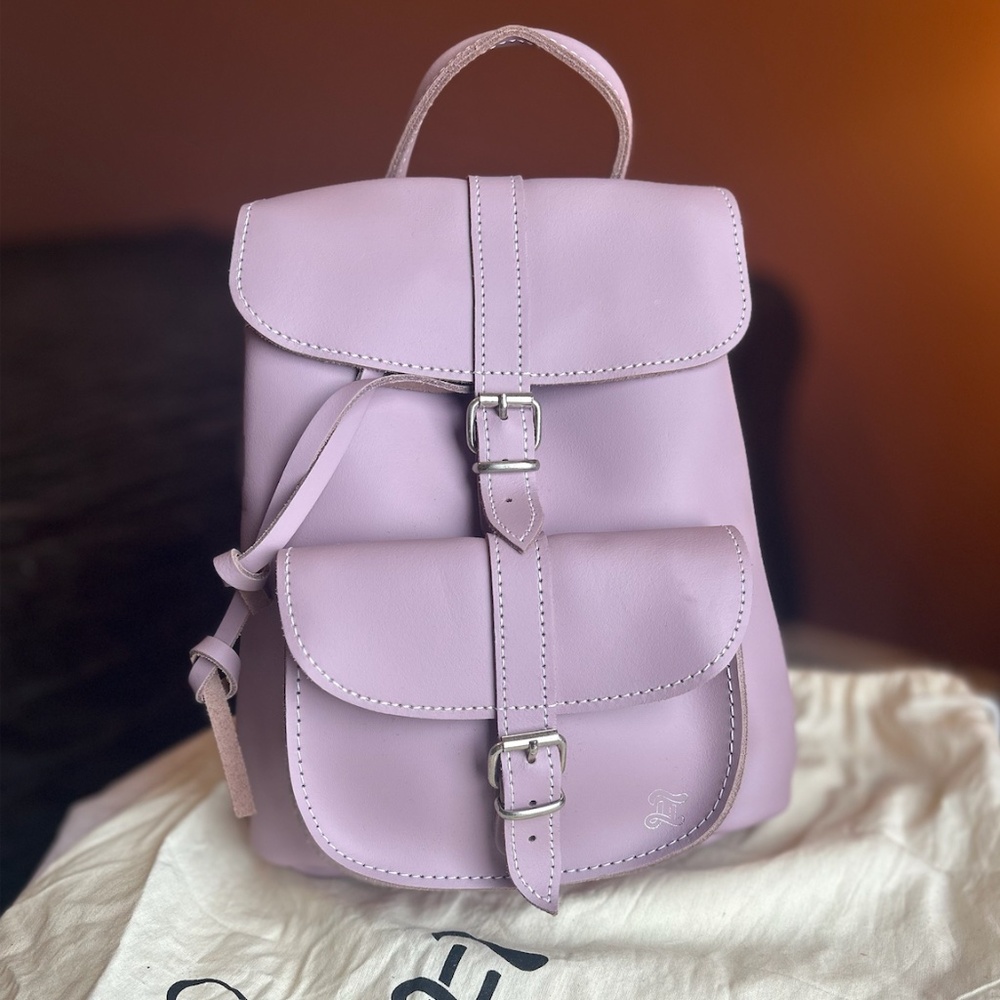 GRAFEA - Lilac Women's Leather Backpack - Made in England